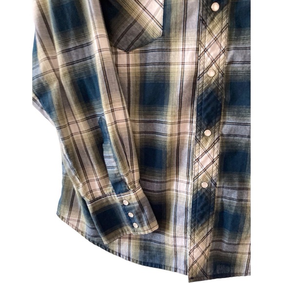 True Vintage 1980s Wrangler Western Pearl Snap Shirt. Size large. - Picture 8 of 9